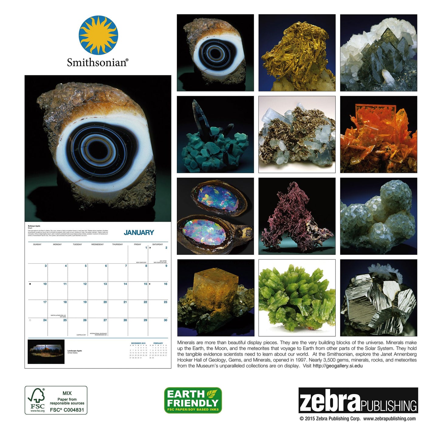 2016 Rocks and Minerals Wall Calendar