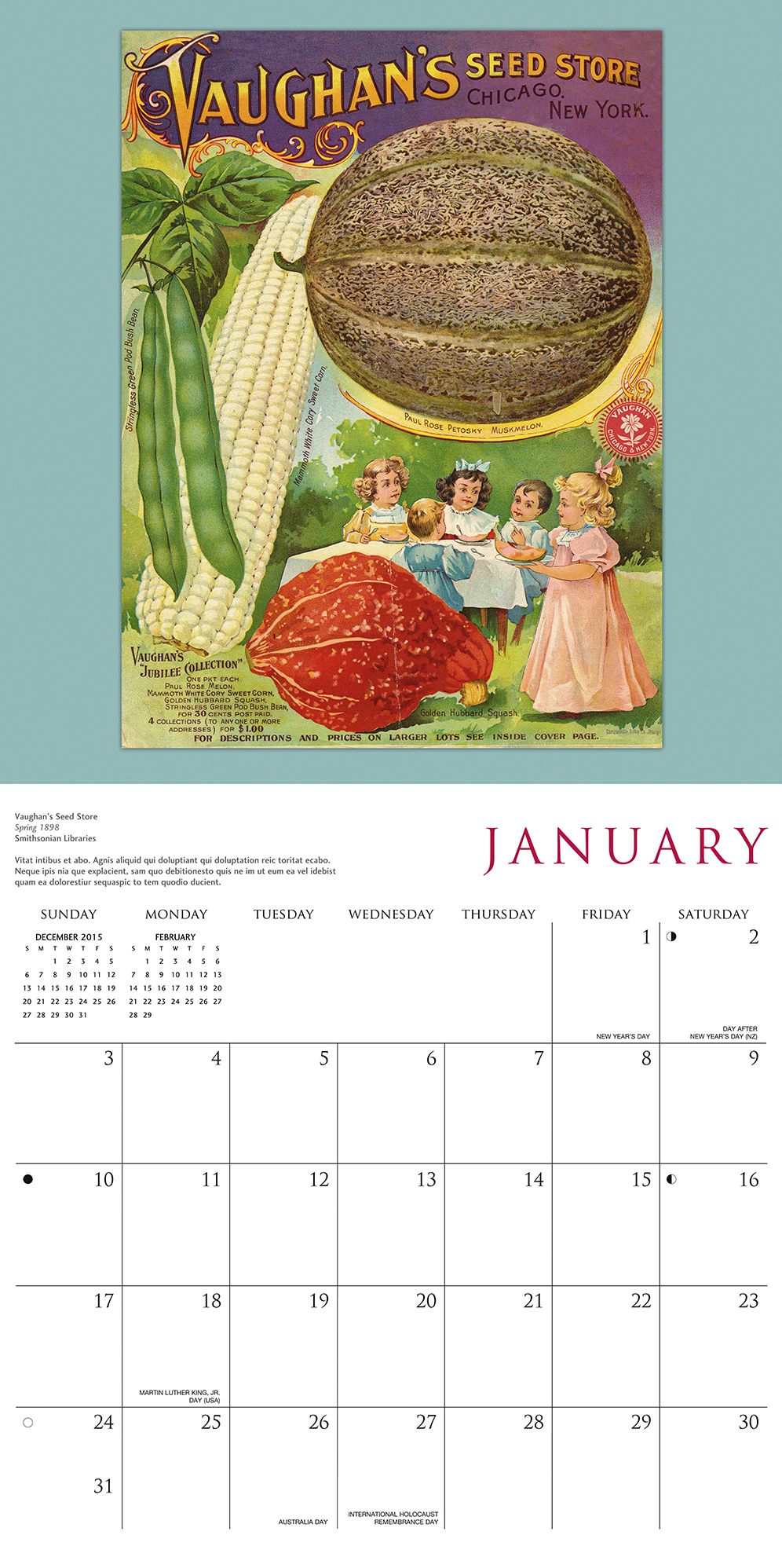 2016 Seed Catalogues Wall Calendar