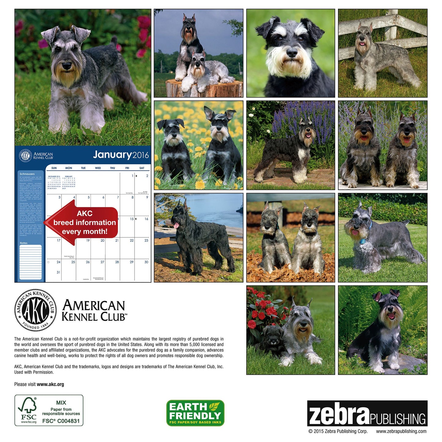 2016 Schnauzers Wall Calendar