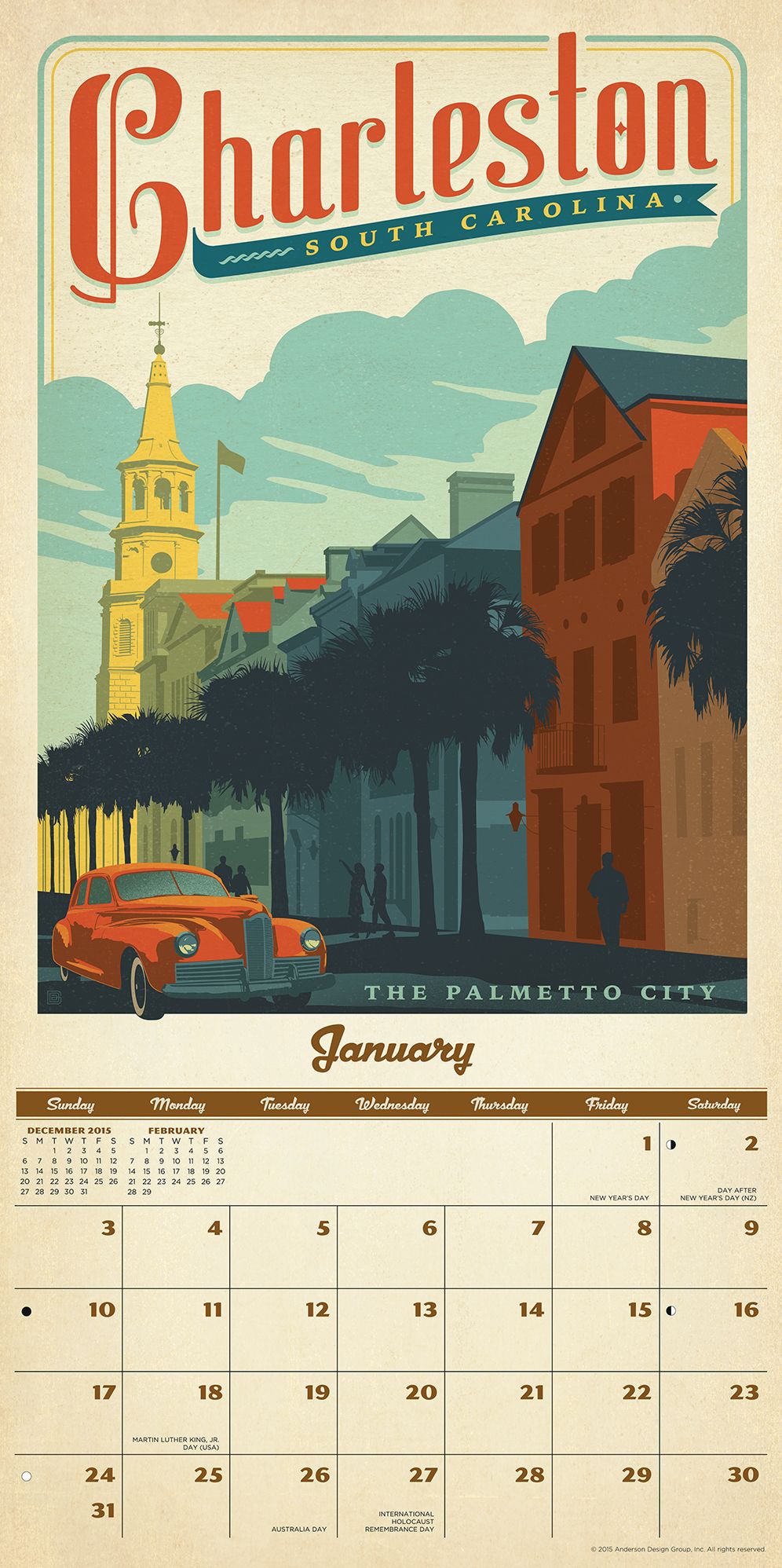 2016 American Cities Classic Posters Wall Calendar
