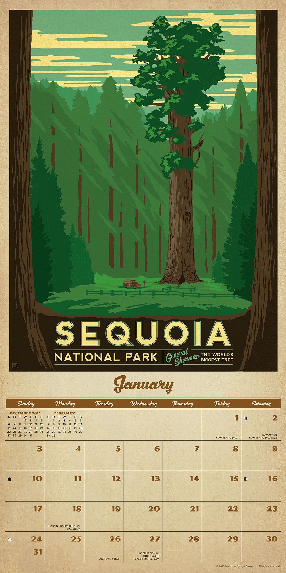 2016 National Parks Classic Posters Wall Calendar