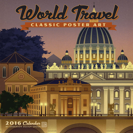 2016 World Travel Classic Posters Wall Calendar