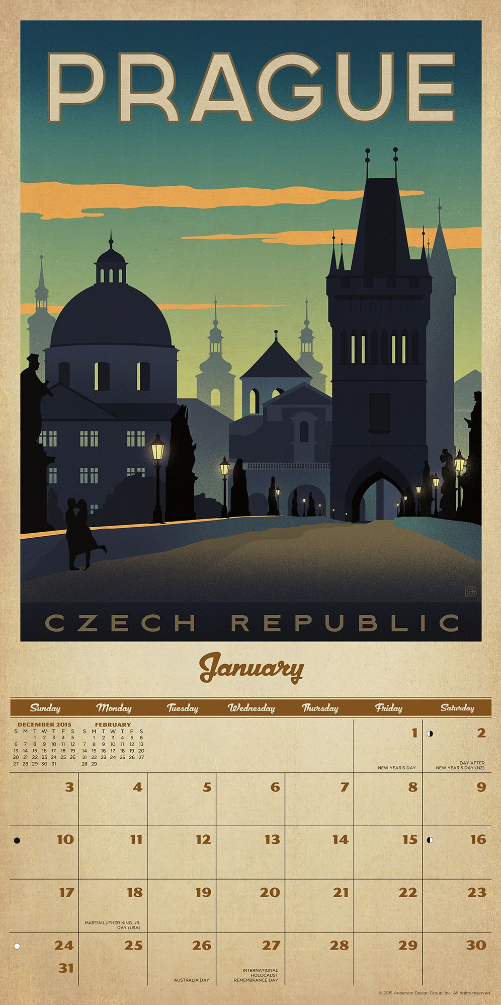 2016 World Travel Classic Posters Wall Calendar