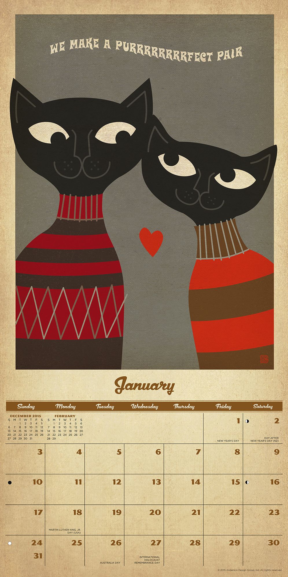 2016 From the Heart Wall Calendar