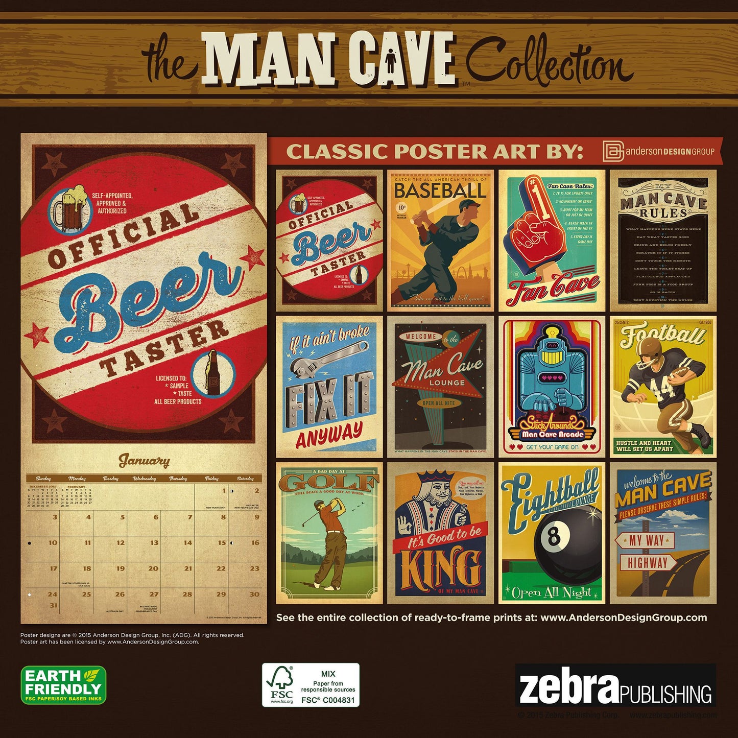 2016 Man Cave Wall Calendar