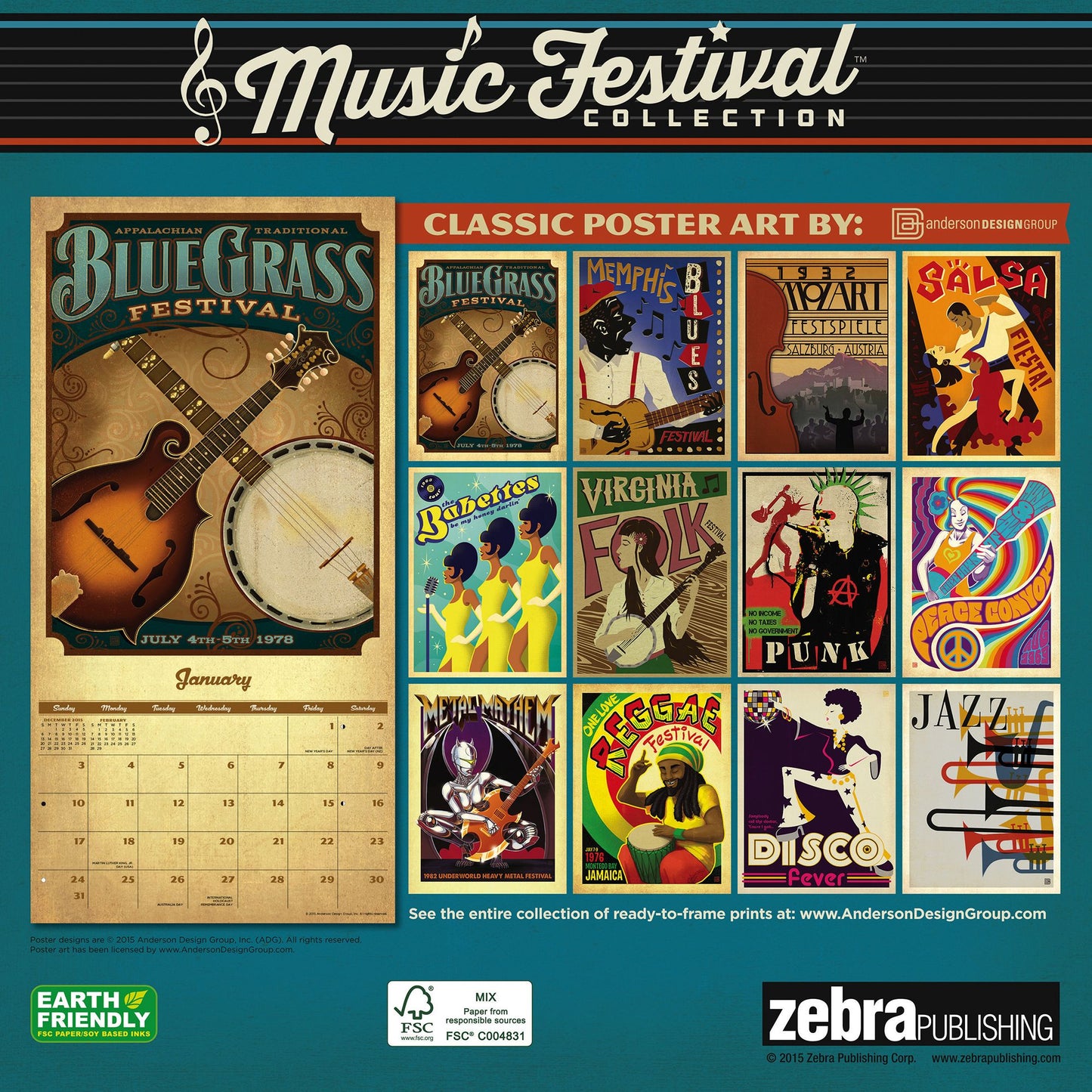 2016 Music Posters Wall Calendar