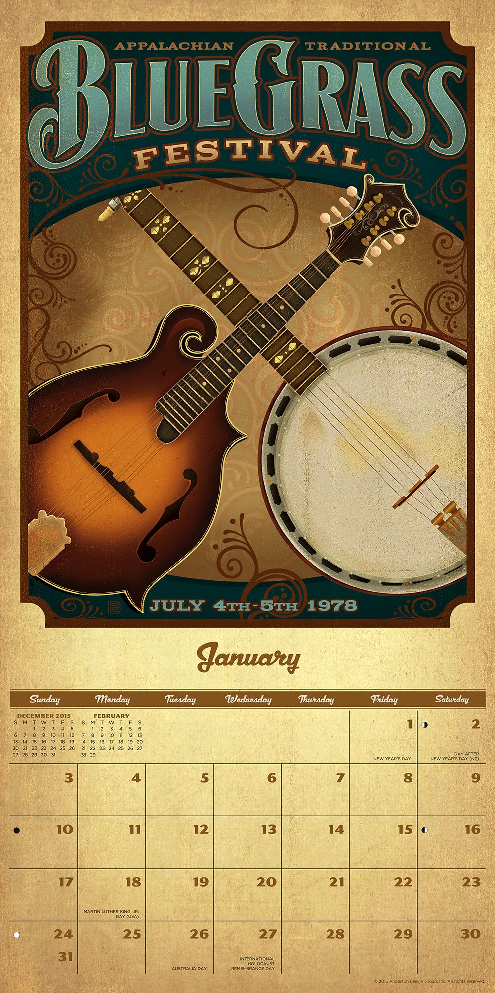 2016 Music Posters Wall Calendar