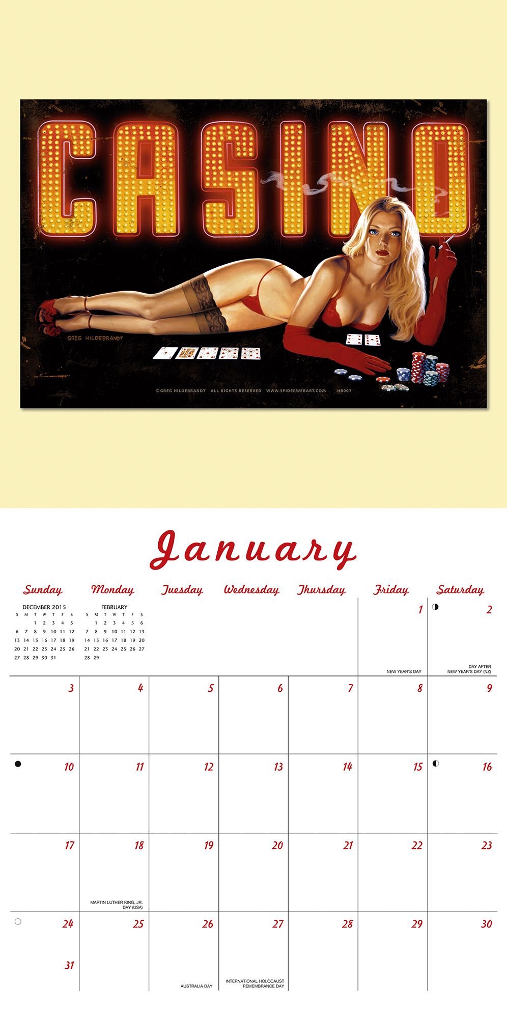 2016 American Beauties Wall Calendar