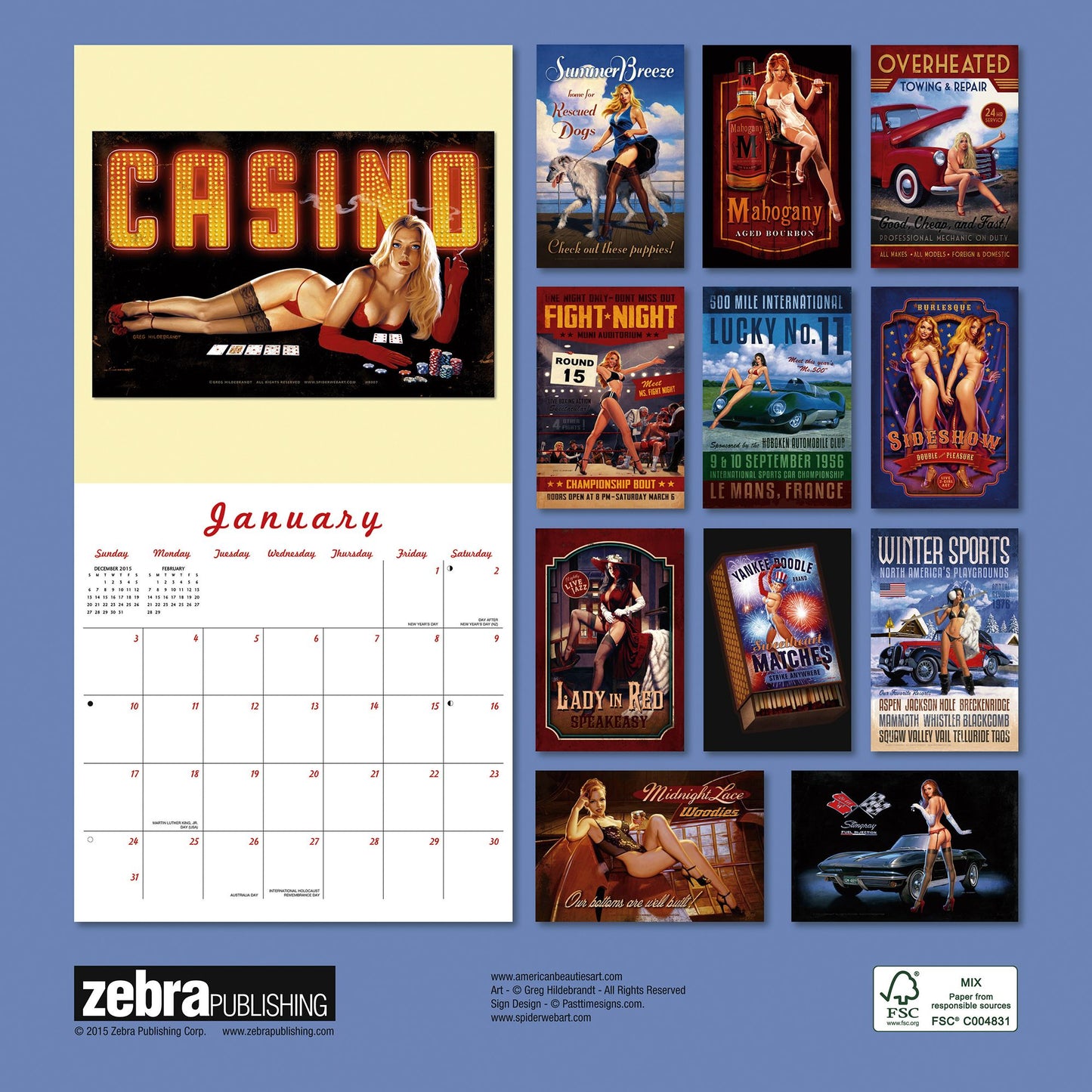 2016 American Beauties Wall Calendar