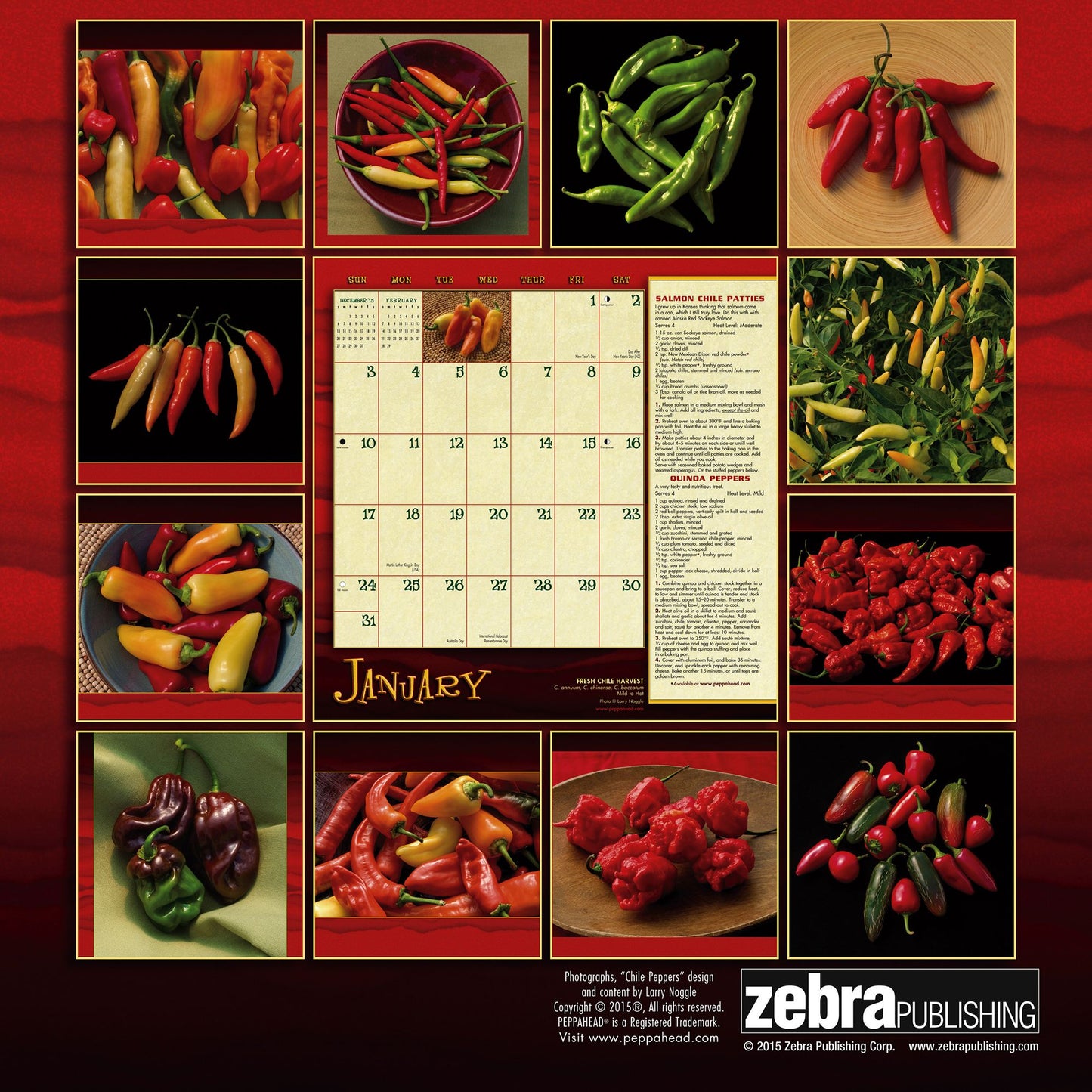 2016 Chile Peppers Wall Calendar