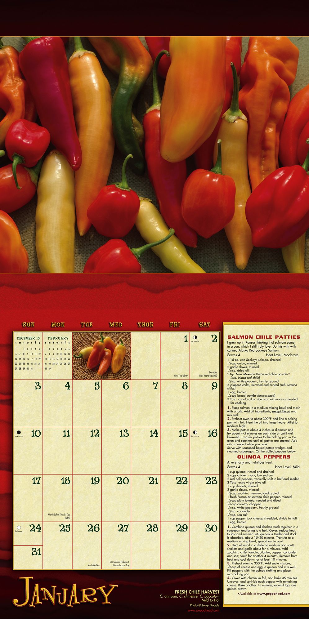 2016 Chile Peppers Wall Calendar