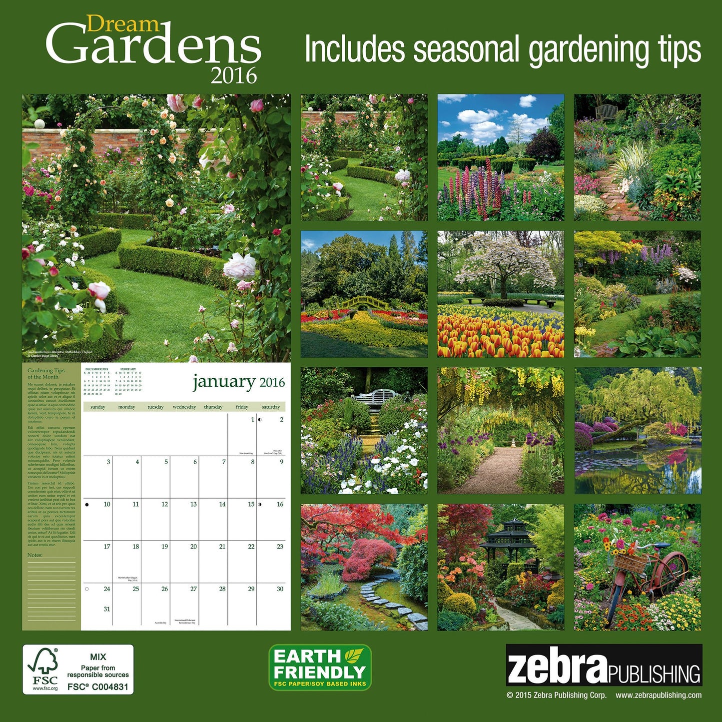 2016 Dream Gardens Wall Calendar