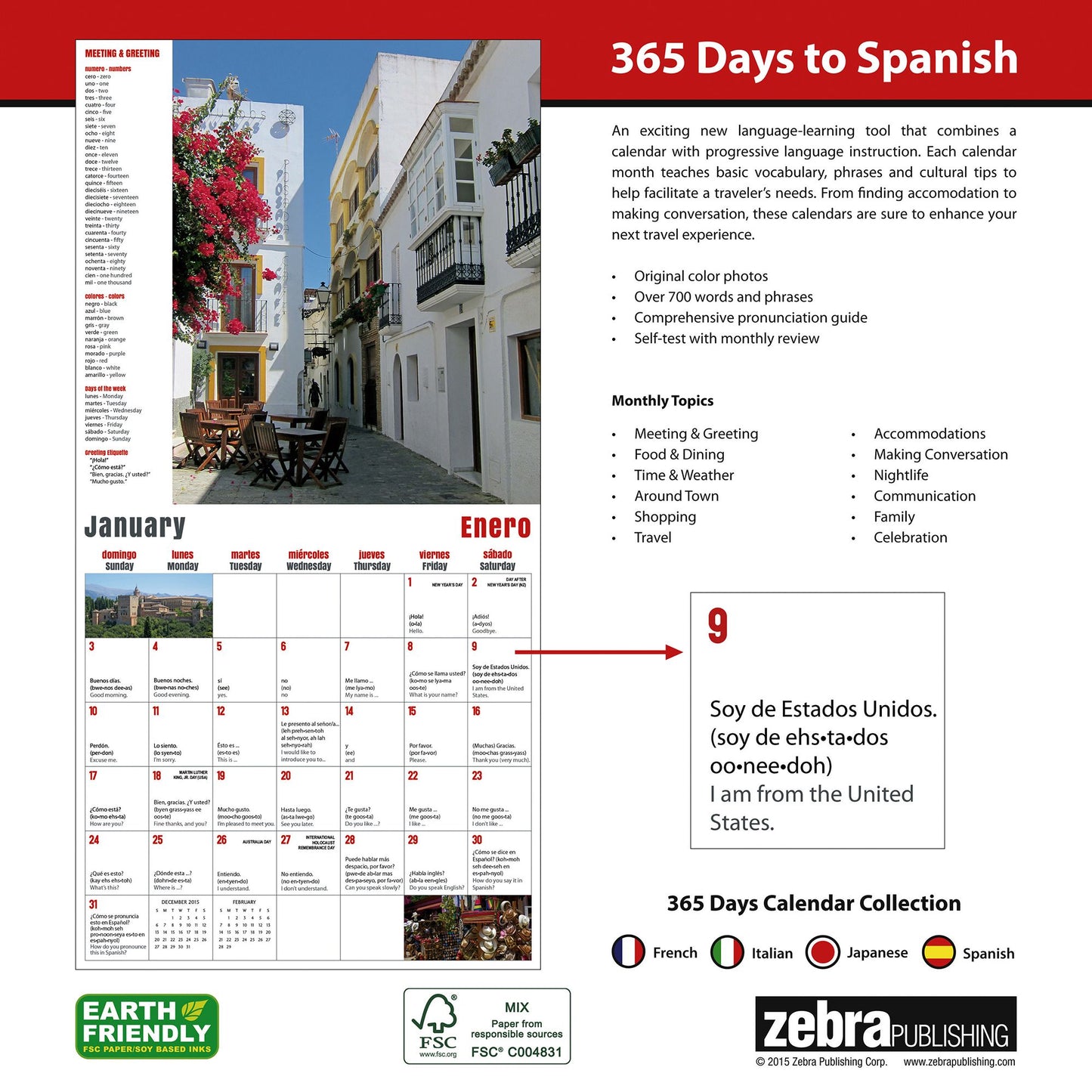 2016 365 Days to Spanish Wall Calendar