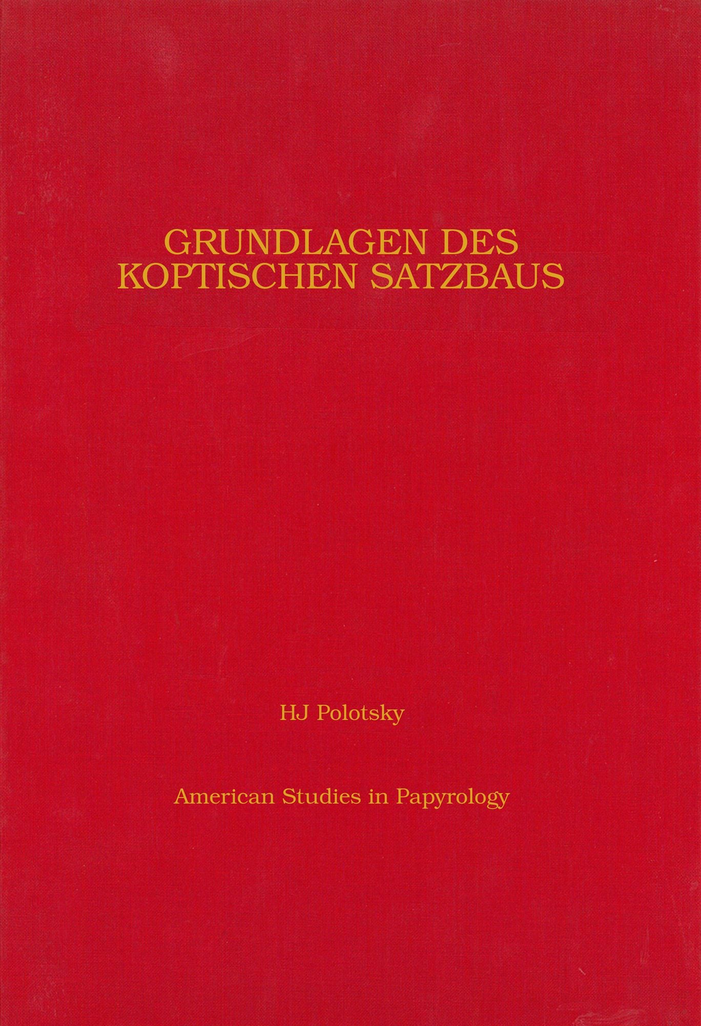Grundlagen des Koptischen Satzbaus