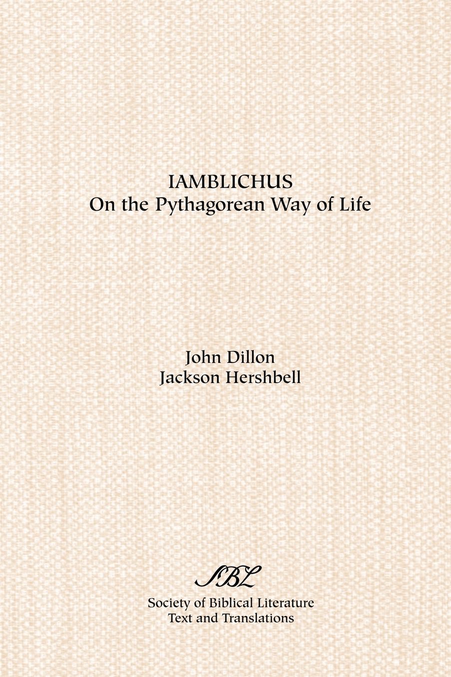 Iamblichus' On the Pythagorean Way of Life