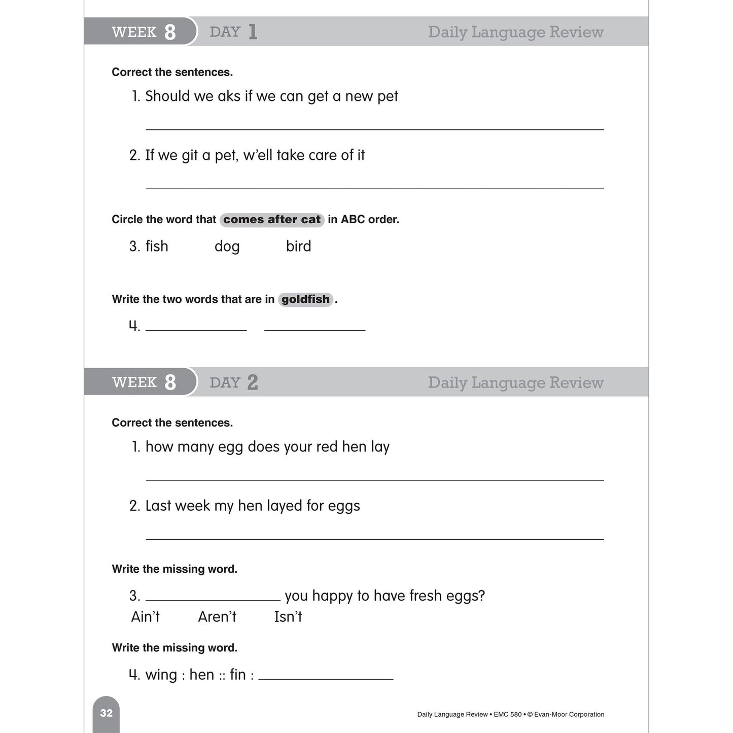 Daily Language Review Grade 2