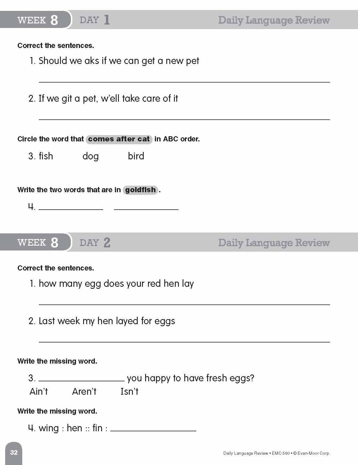 Daily Language Review Grade 2