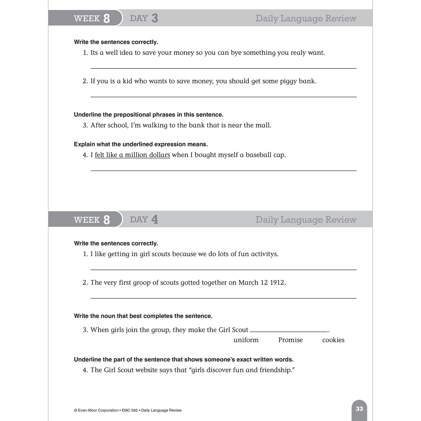 Daily Language Review Grade 4