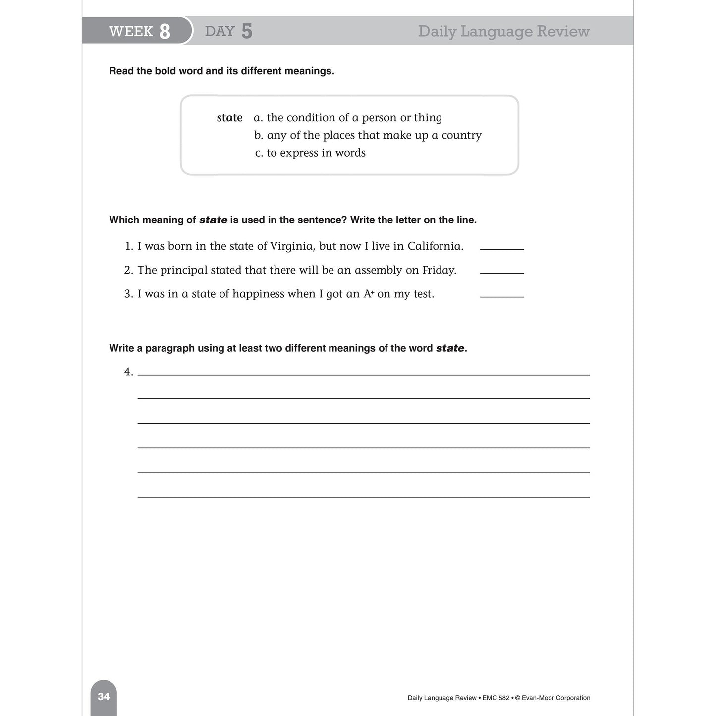 Daily Language Review Grade 4