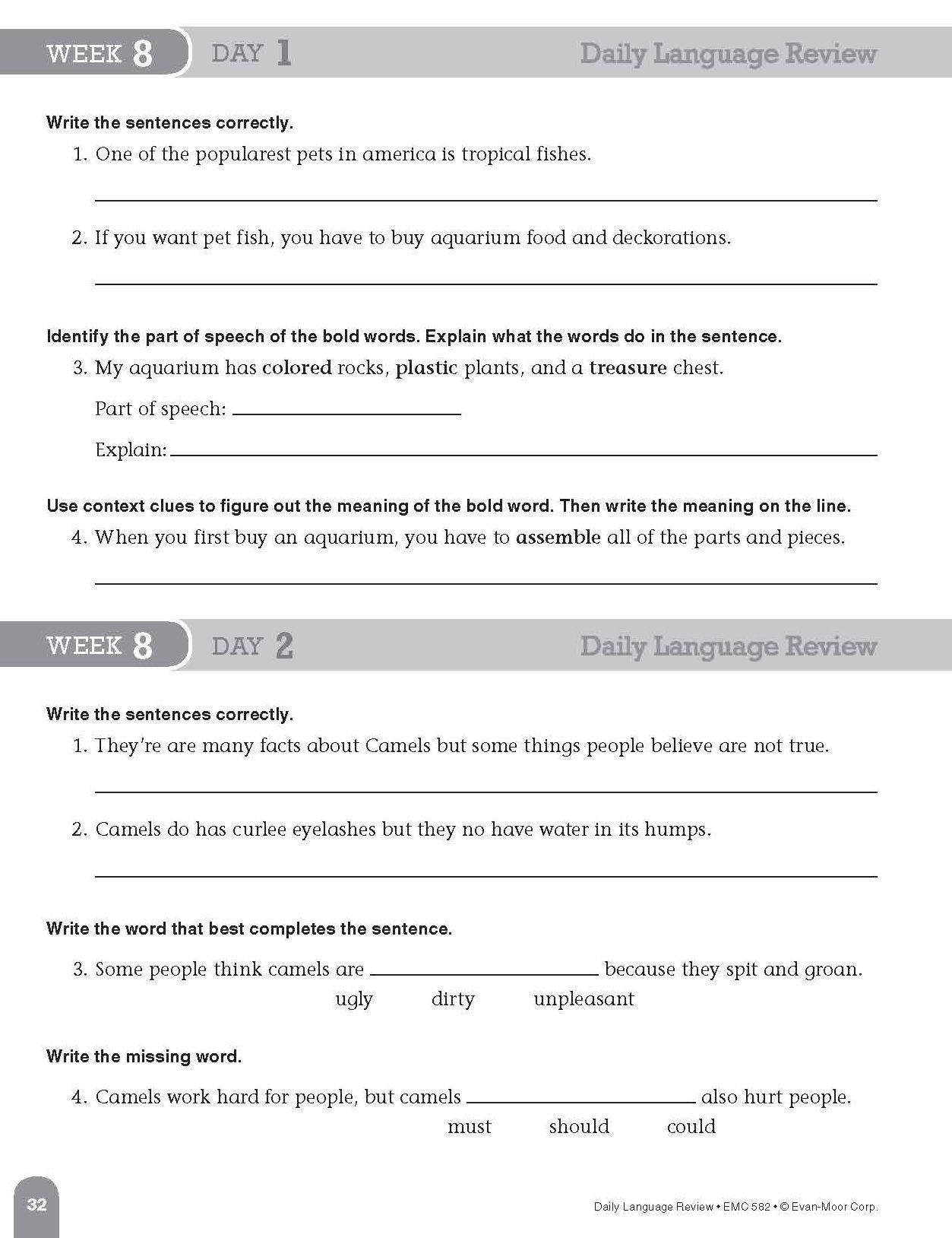 Daily Language Review Grade 4