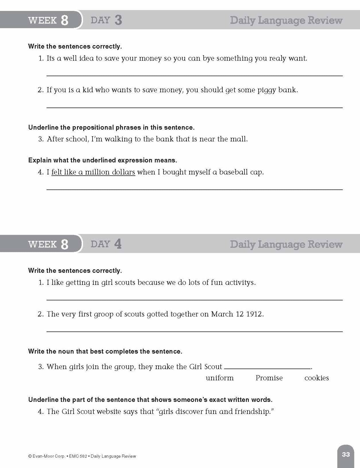 Daily Language Review Grade 4