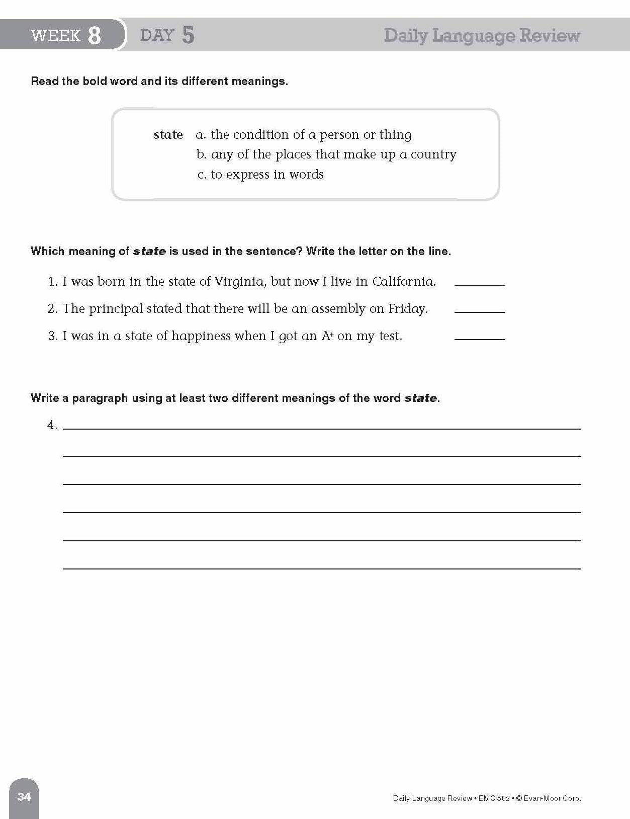 Daily Language Review Grade 4