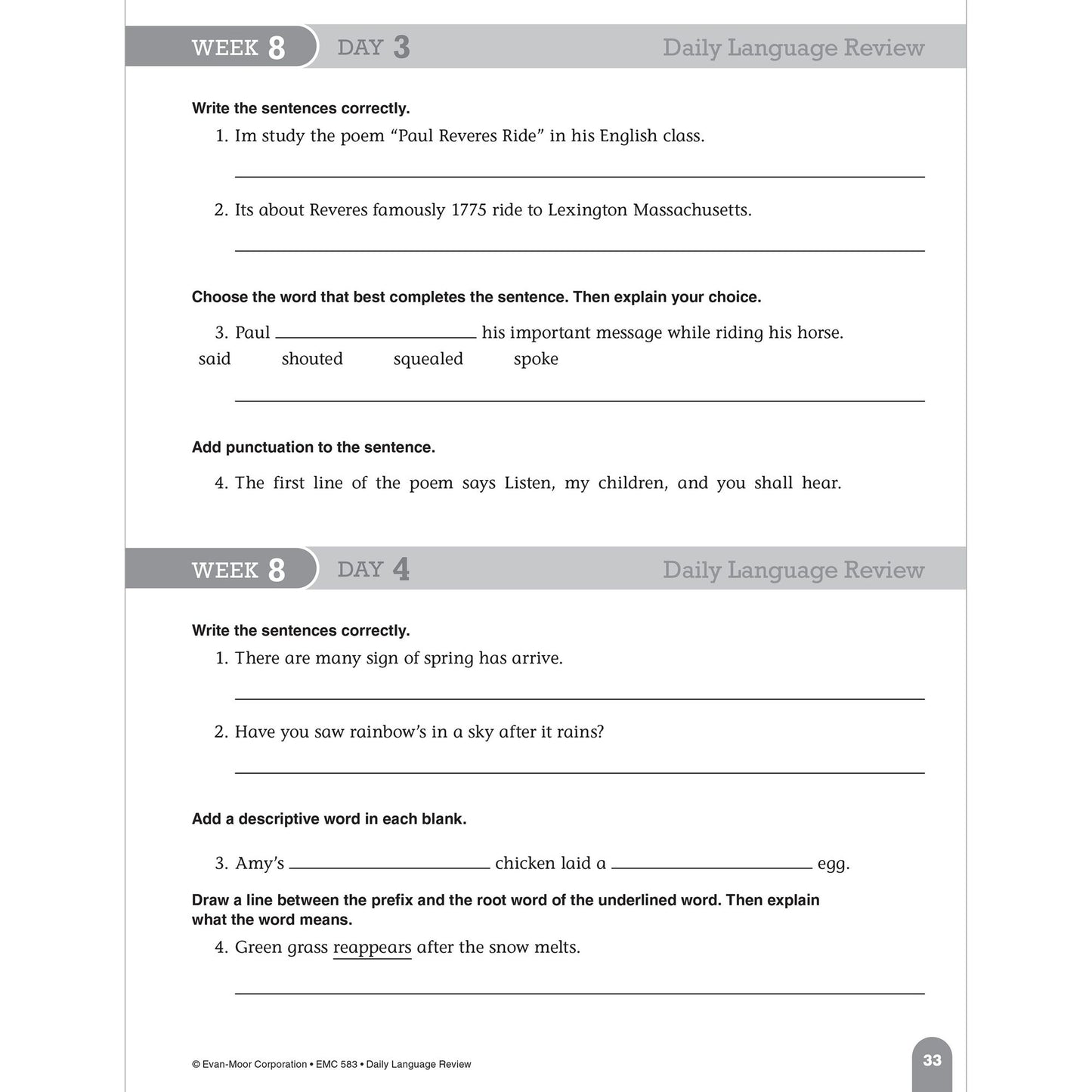 Daily Language Review Grade 5