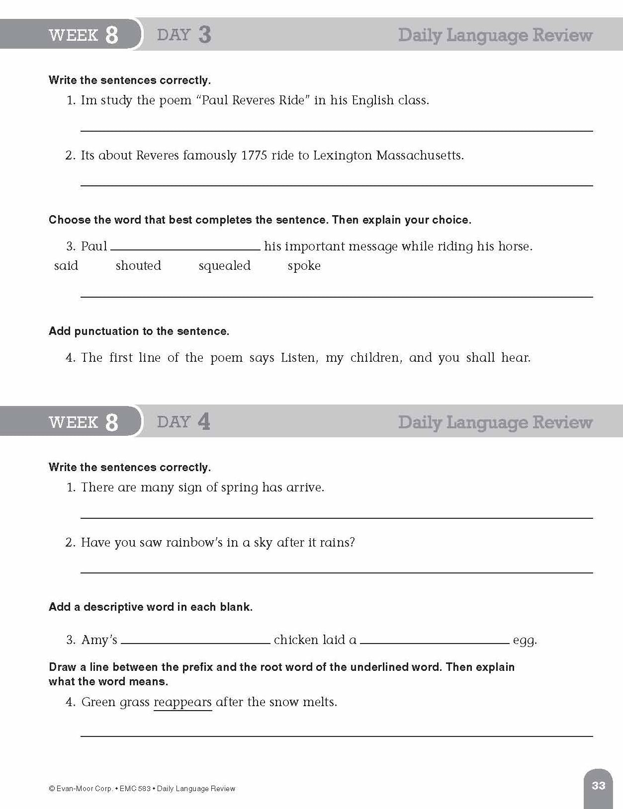 Daily Language Review Grade 5