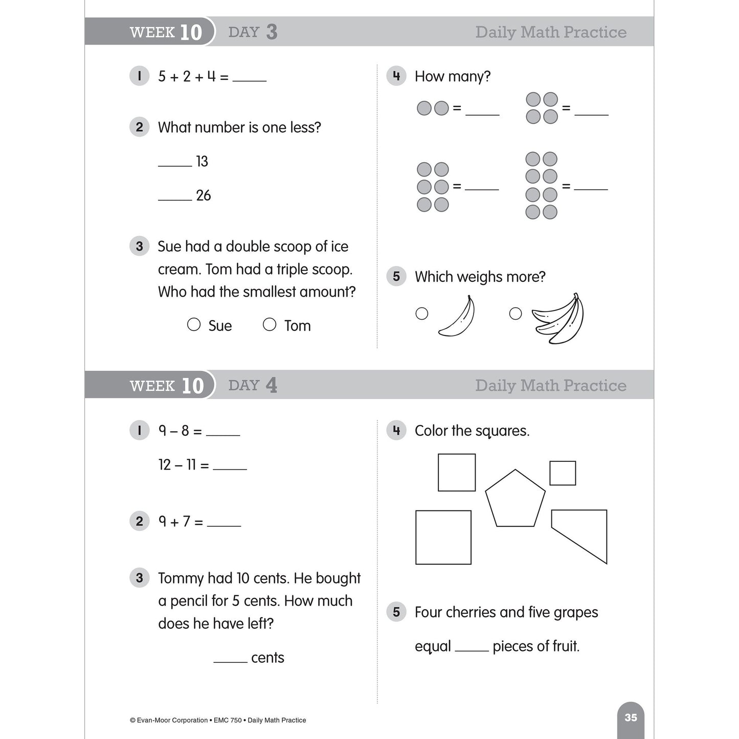 Daily Math Practice, Grade 1
