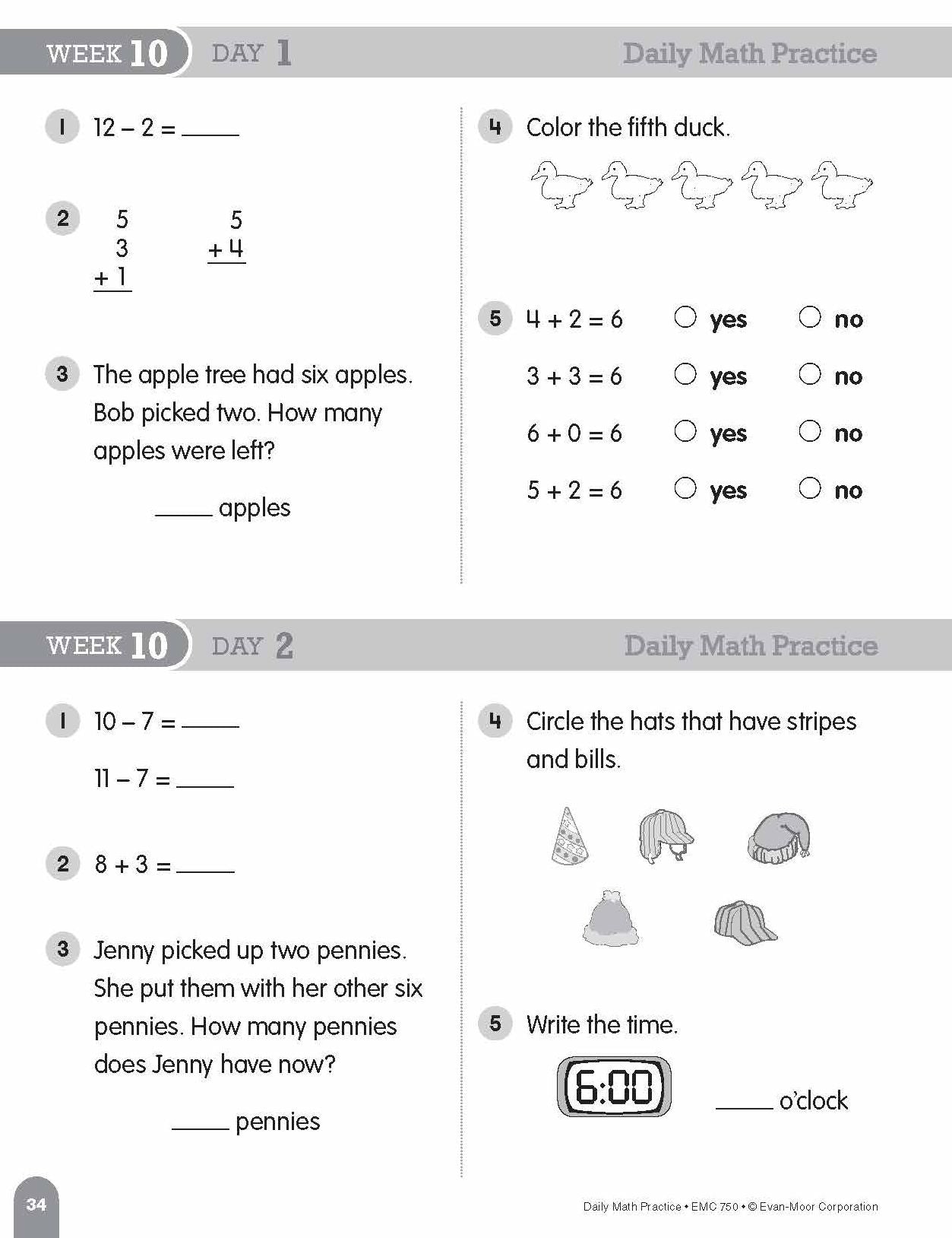 Daily Math Practice, Grade 1