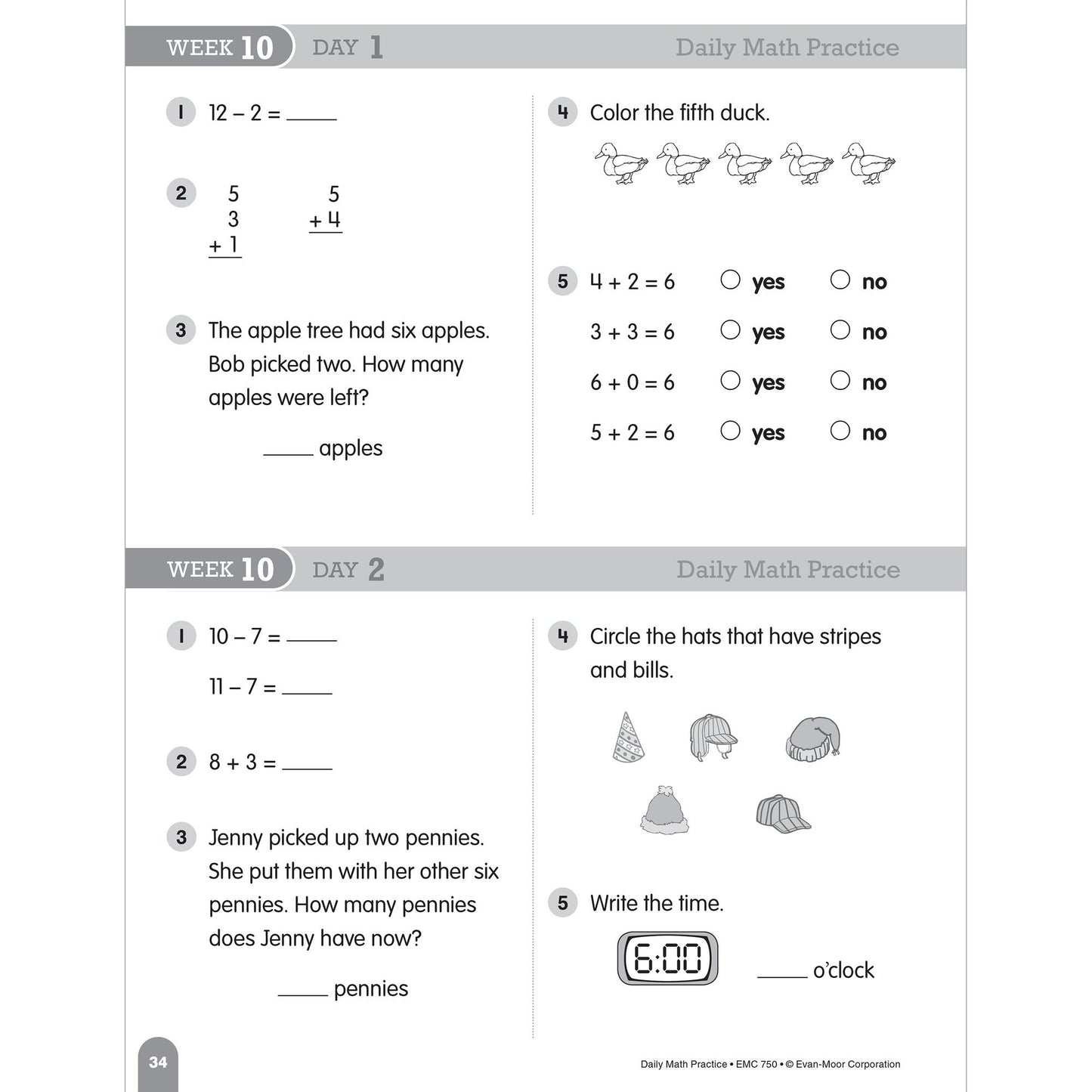 Daily Math Practice, Grade 1