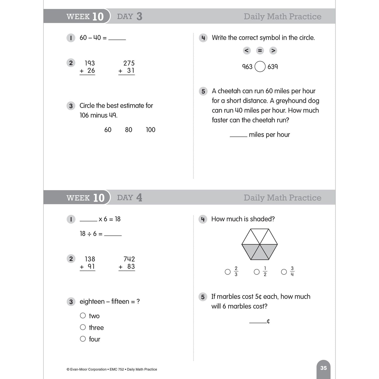 Daily Math Practice, Grade 3
