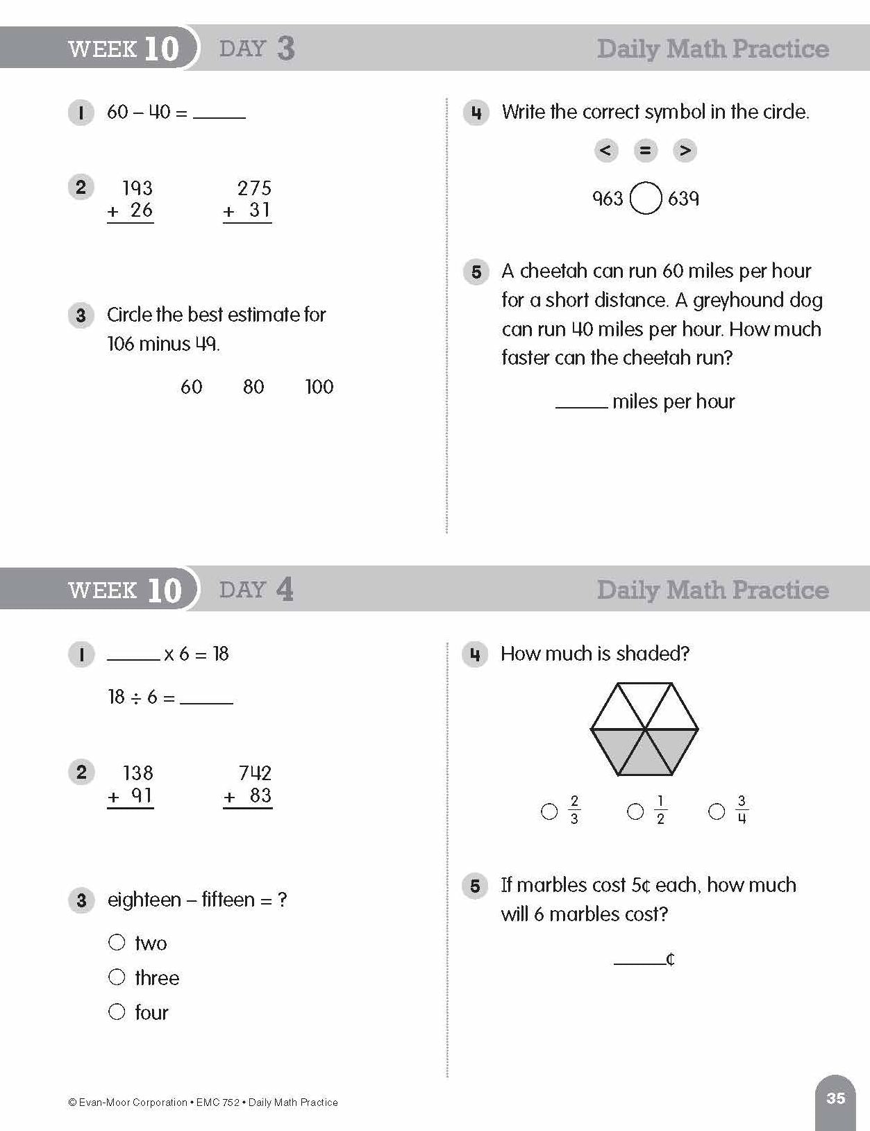 Daily Math Practice, Grade 3