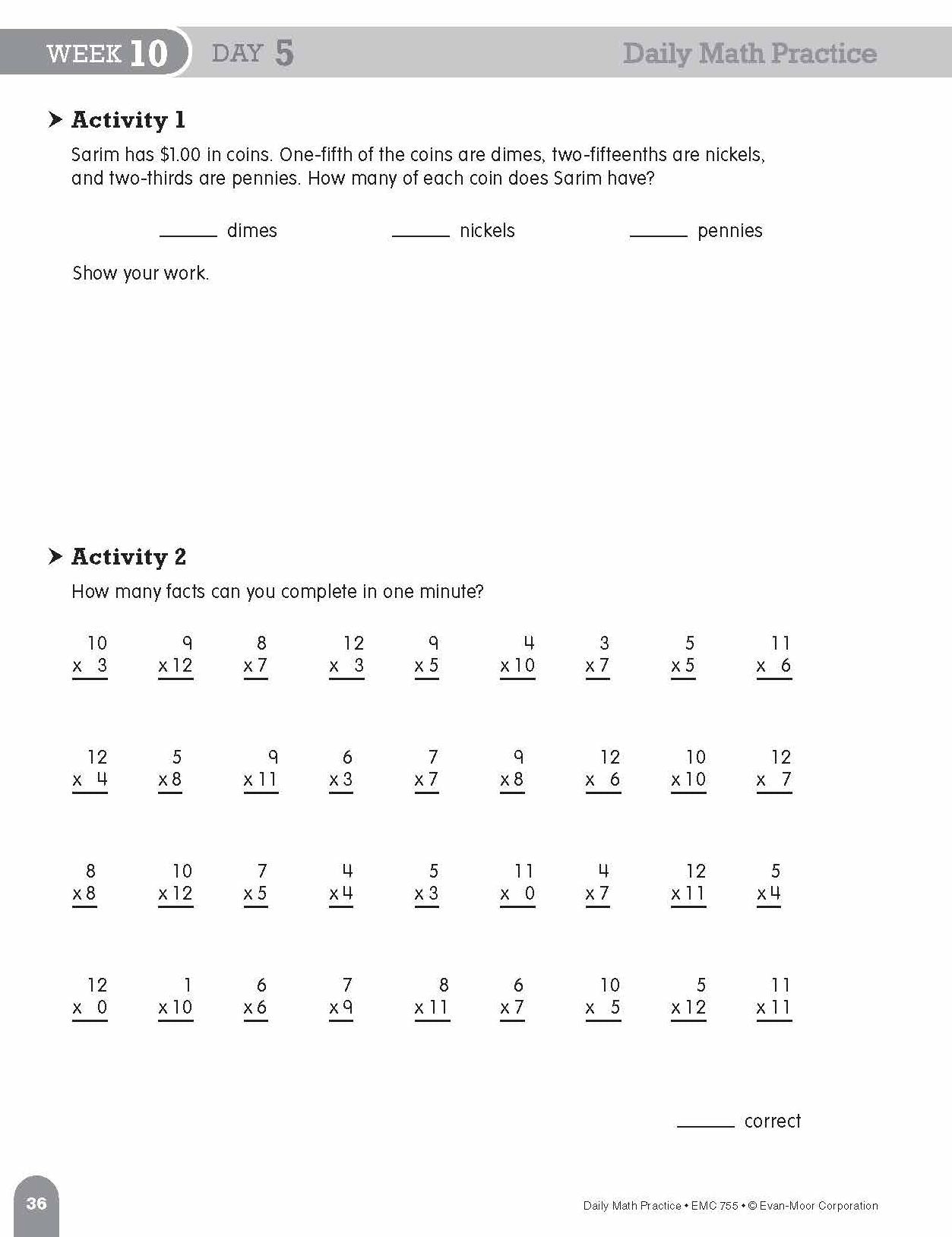 Daily Math Practice, Grade 6+