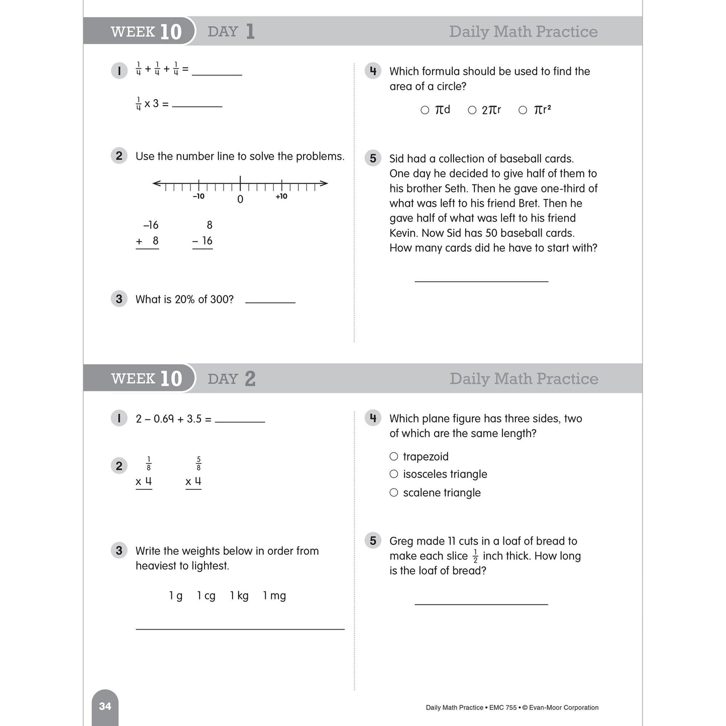 Daily Math Practice, Grade 6+