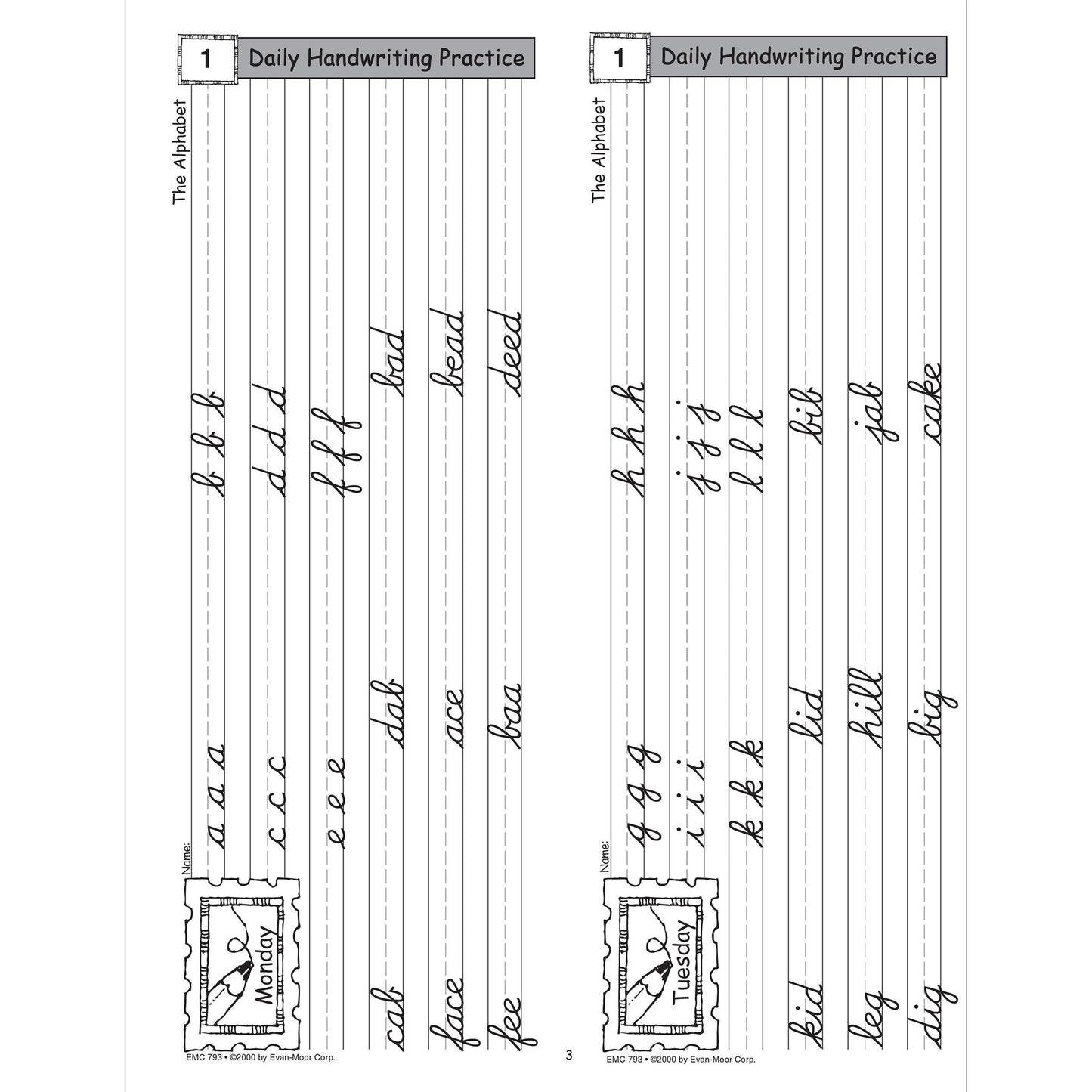 Daily Handwriting Practice, Contemporary Cursive