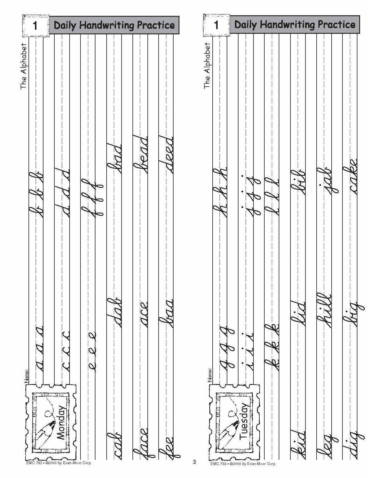 Daily Handwriting Practice, Contemporary Cursive