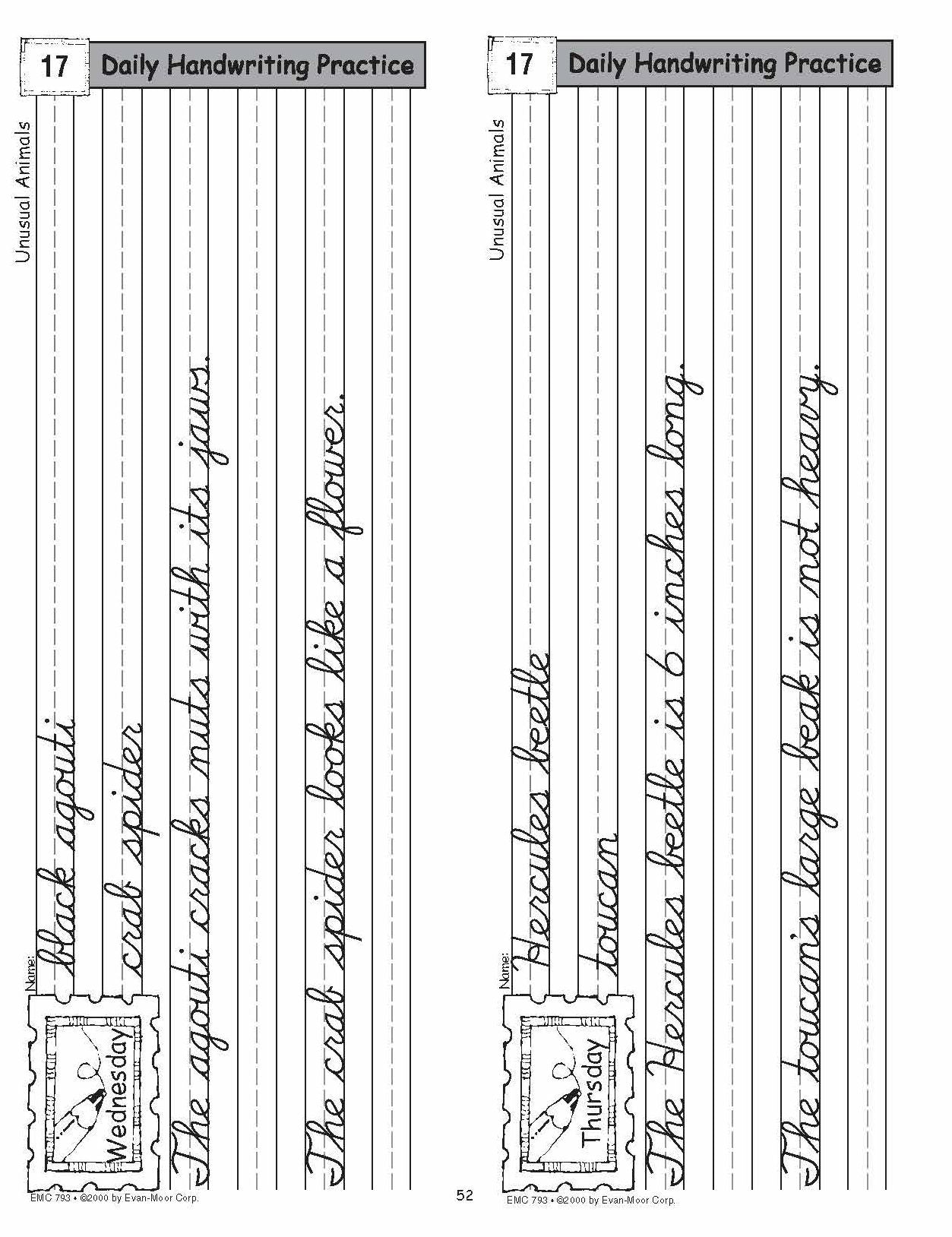 Daily Handwriting Practice, Contemporary Cursive