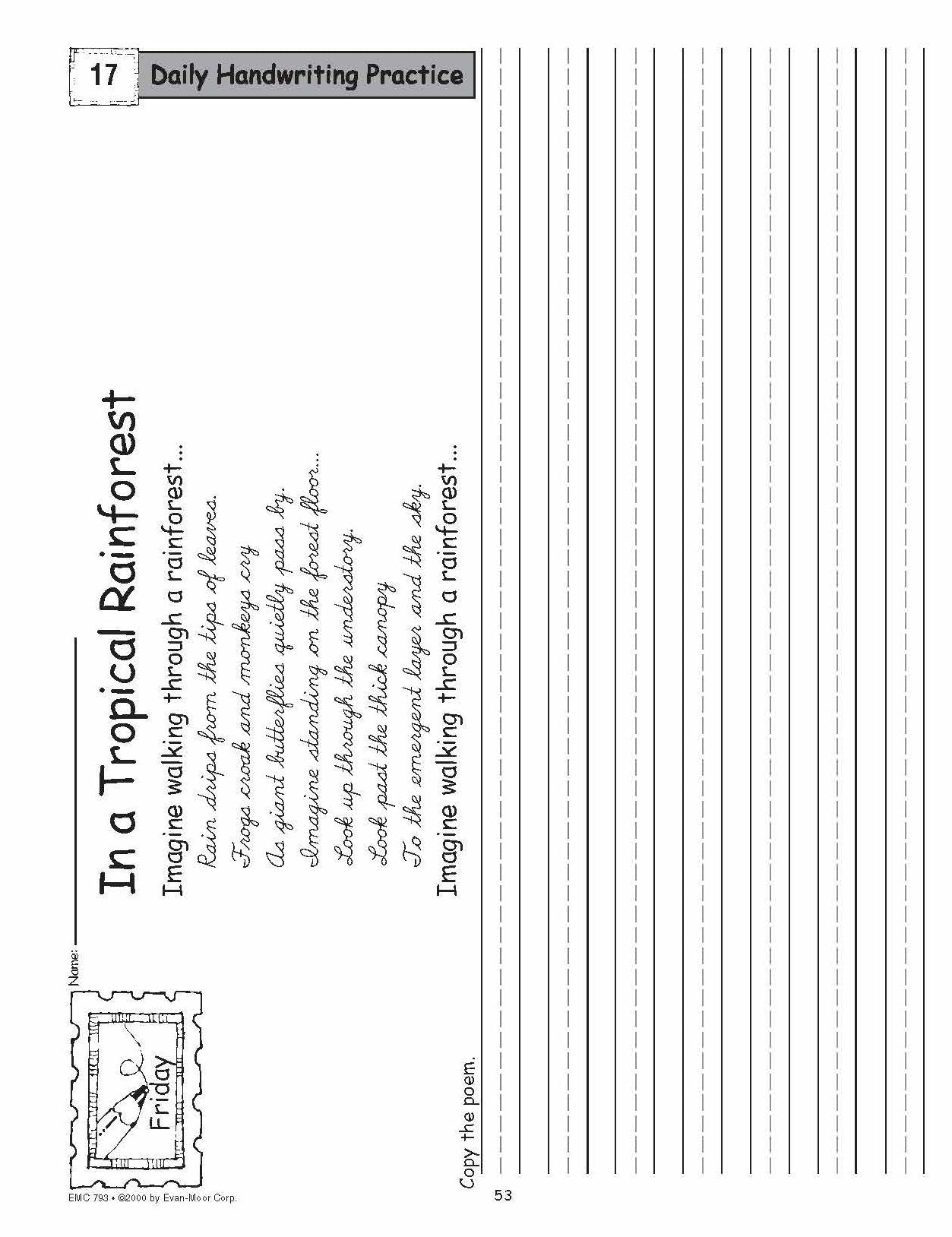 Daily Handwriting Practice, Contemporary Cursive