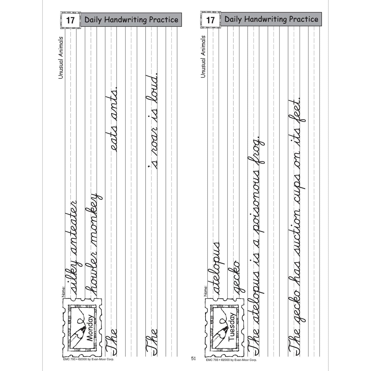 Daily Handwriting Practice, Contemporary Cursive