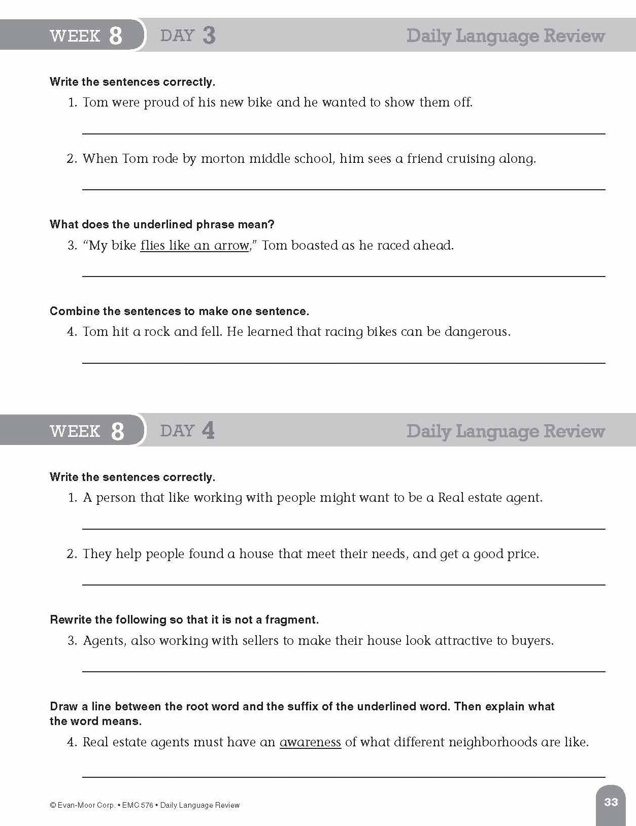 Daily Language Review Grade 6+