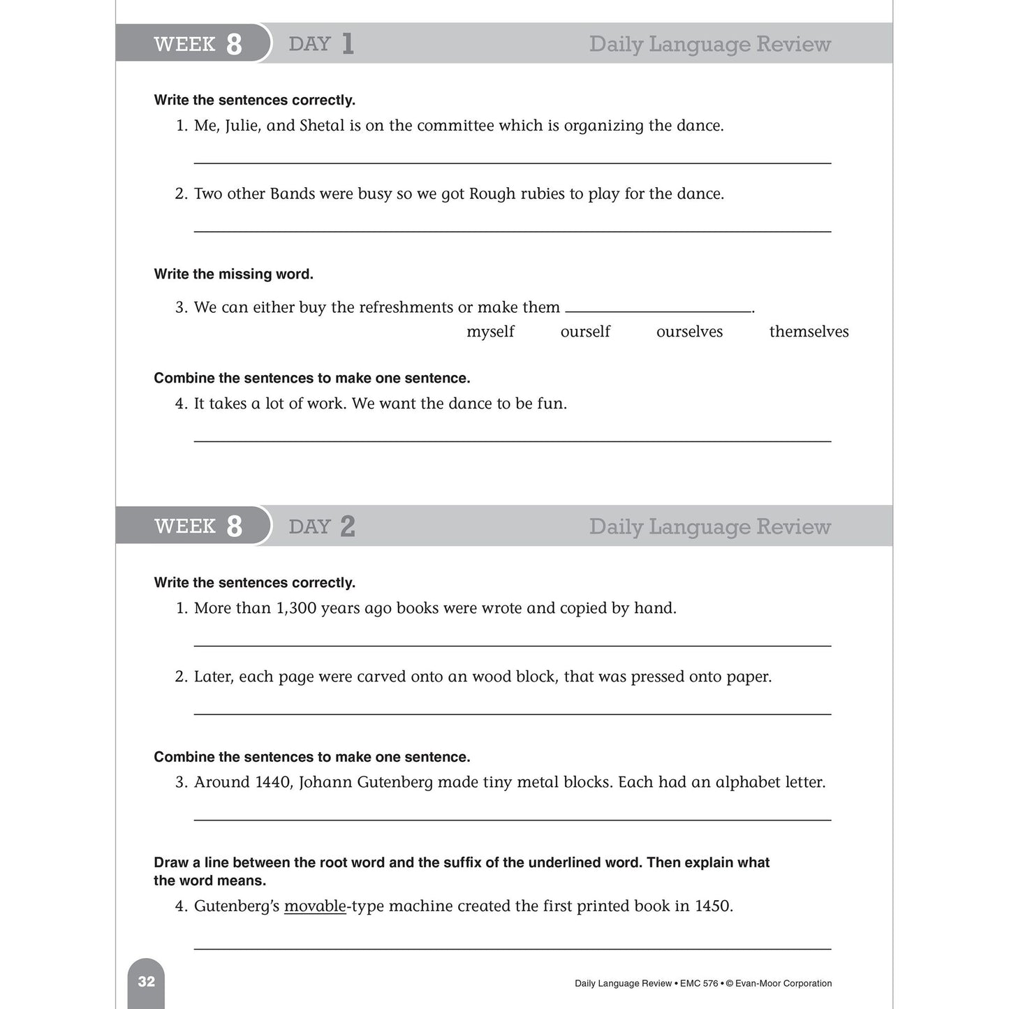 Daily Language Review Grade 6+