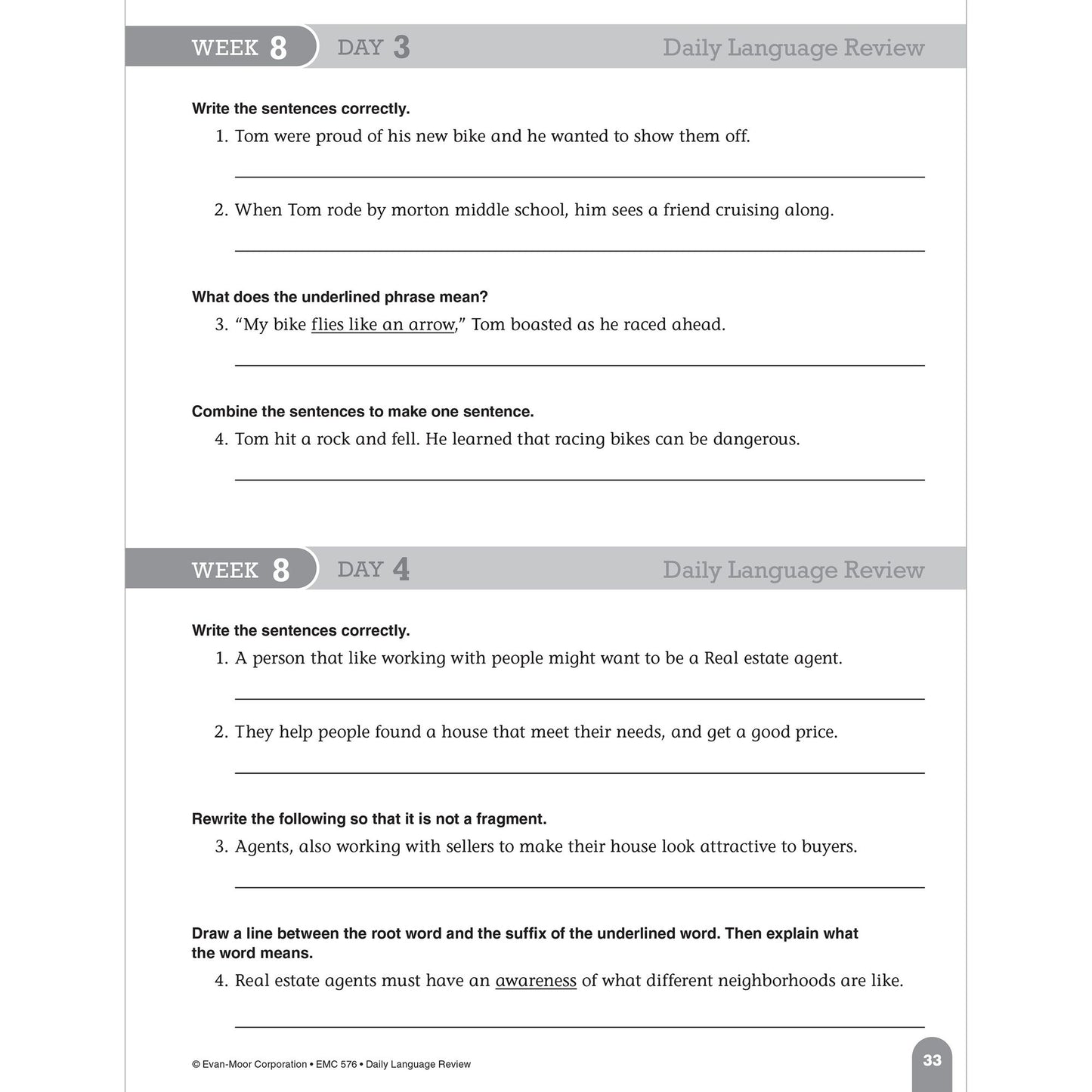 Daily Language Review Grade 6+