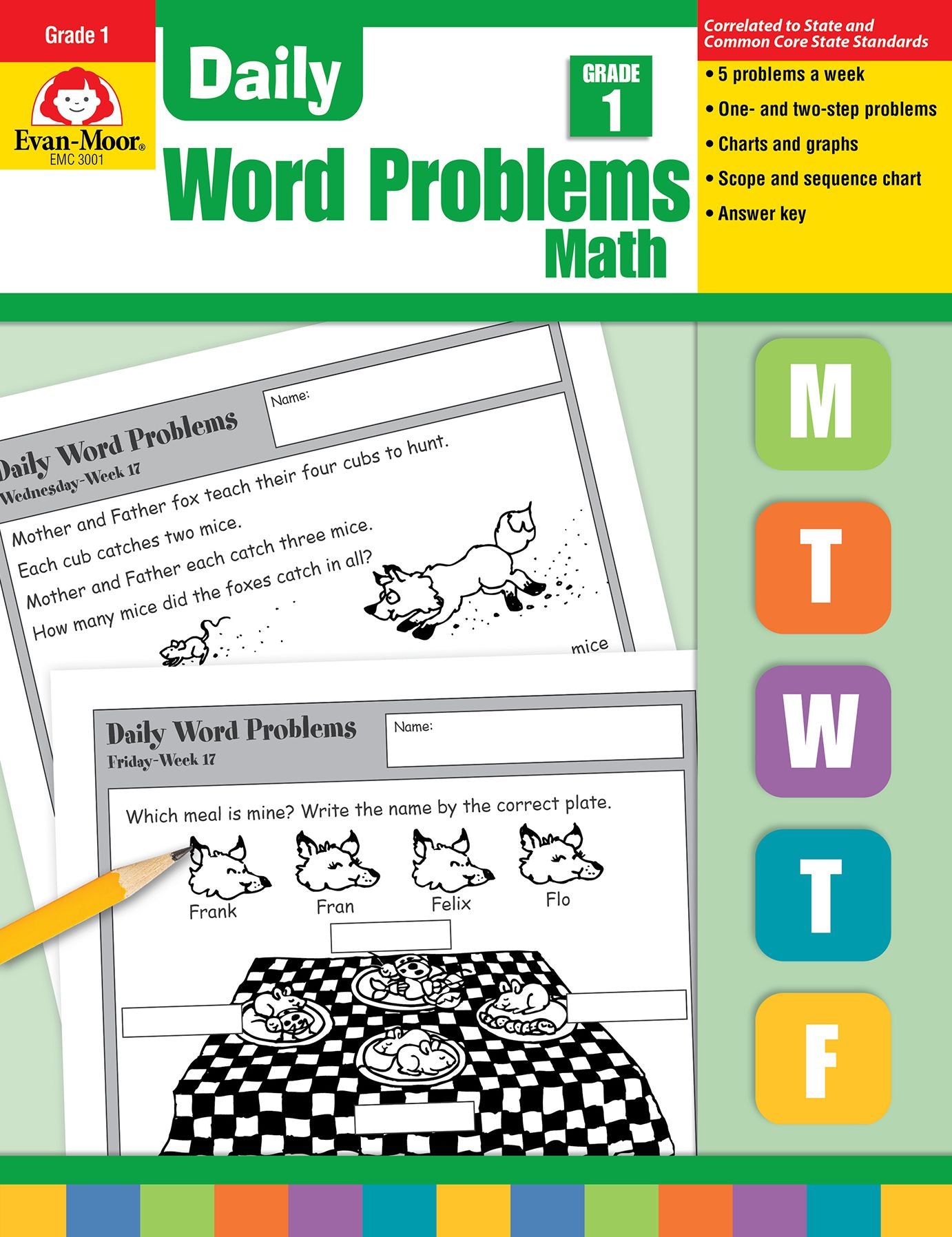 Daily Word Problems Math, Grade 1