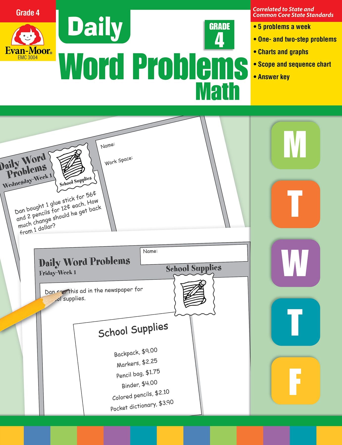 Daily Word Problems Math, Grade 4