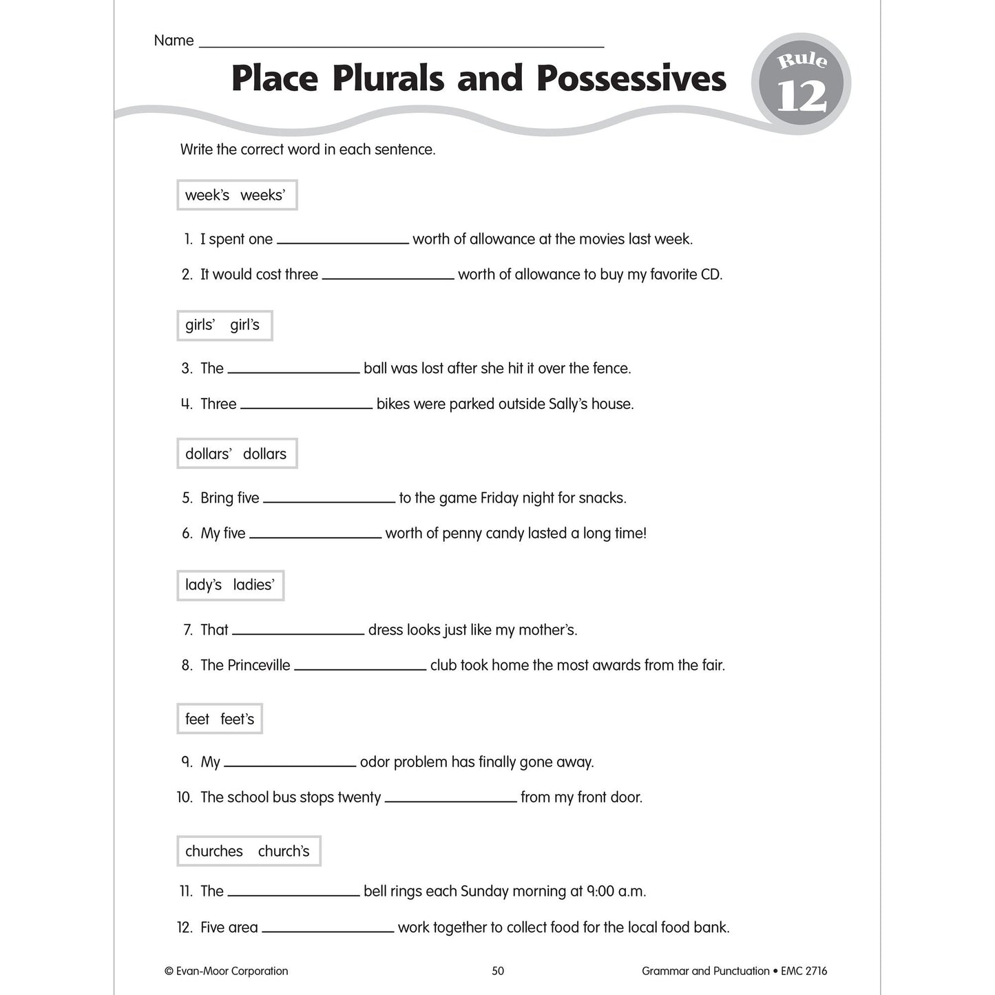 Grammar and Punctuation, Grade 6