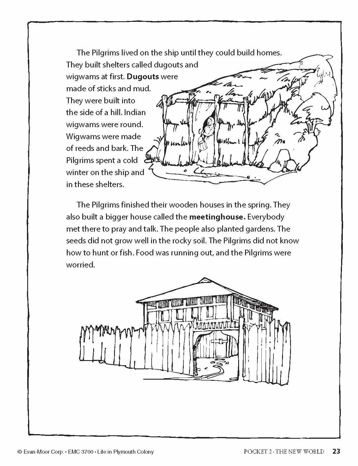 History Pockets, Life In Plymouth Colony, Grades 1-3