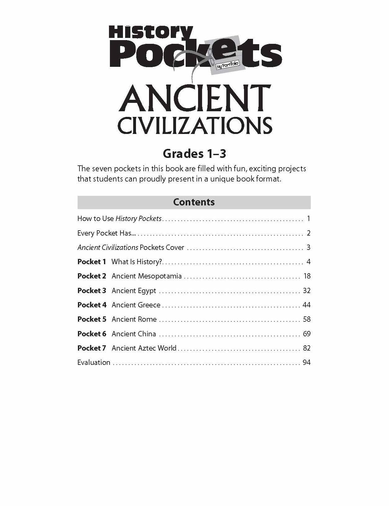 History Pockets, Ancient Civilizations, Grades 1-3