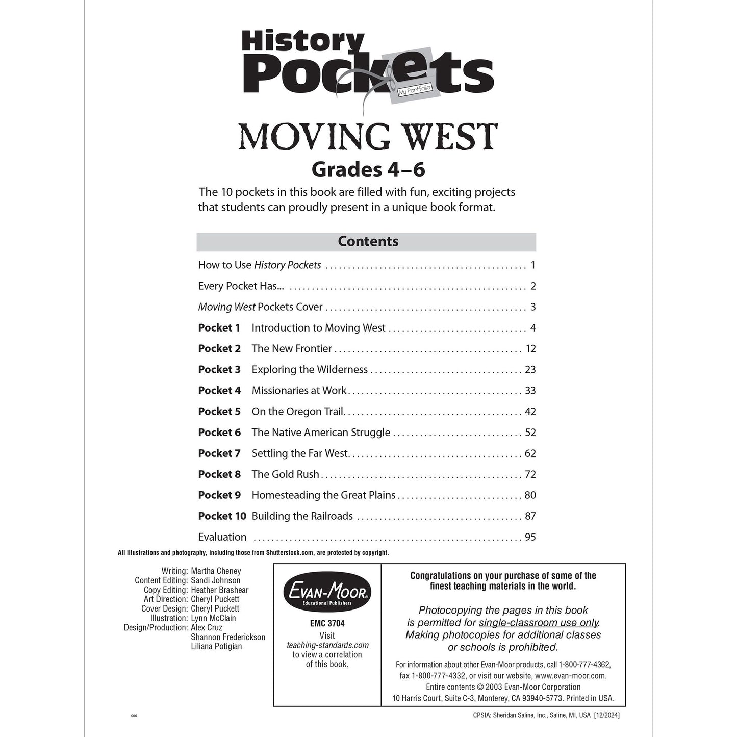 History Pockets, Moving West, Grades 4-6