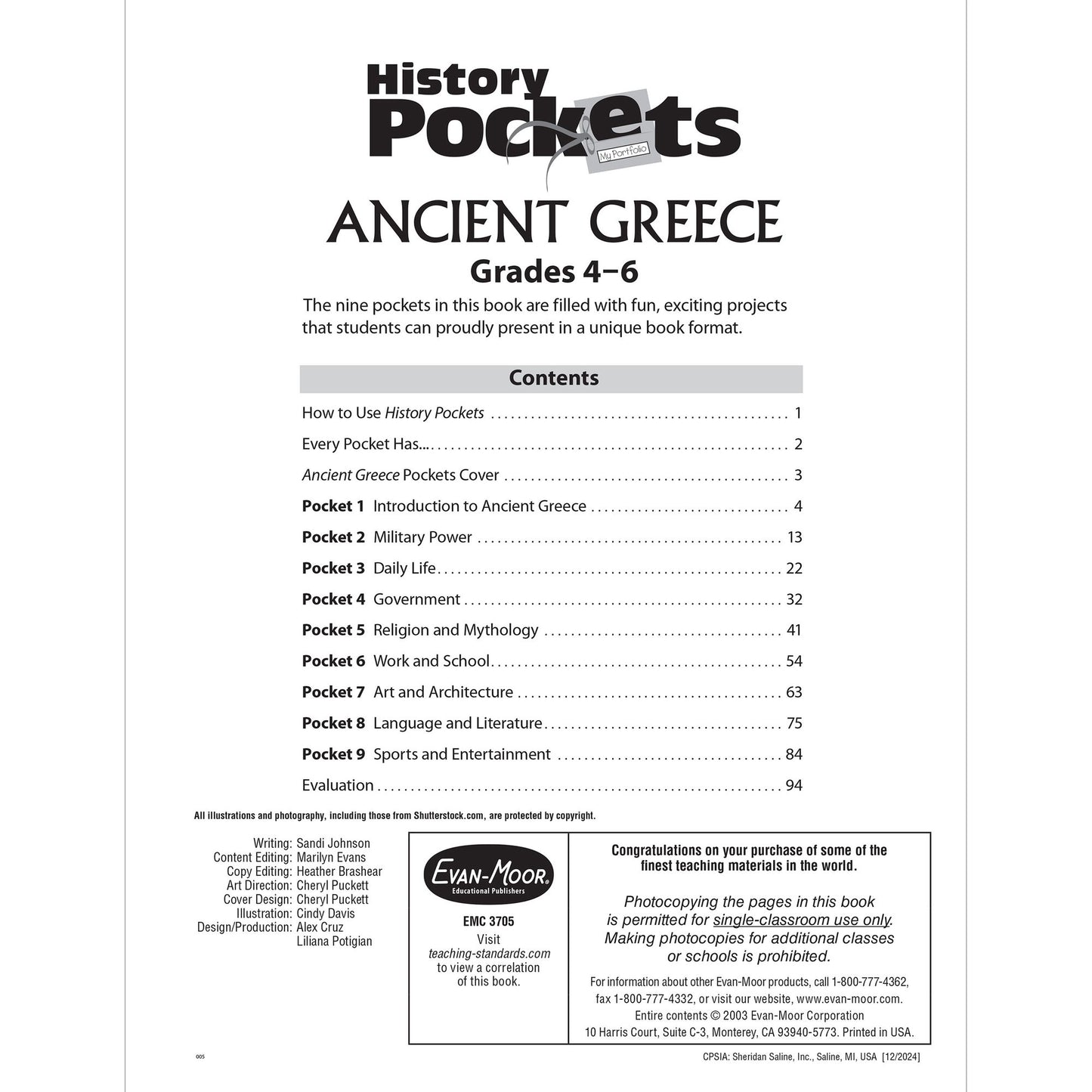 History Pockets, Ancient Greece, Grades 4-6